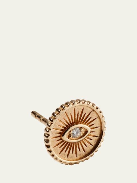 SYDNEY EVAN 14k Diamond Evil Eye Coin Stud Earring, Single