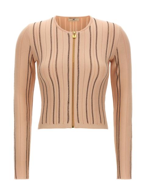 ELISABETTA FRANCHI Cropped Knit Cardigan