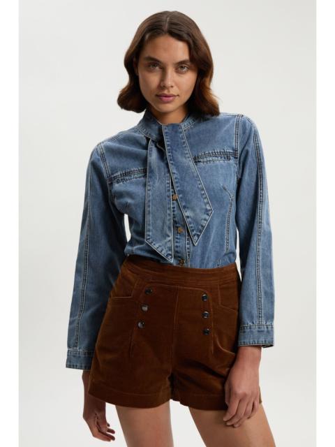 KAREN MILLEN Stretch Cord Button Detail Short