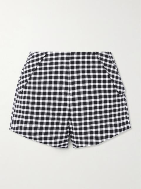 POSSE Chiara Checked Cotton-blend Shorts