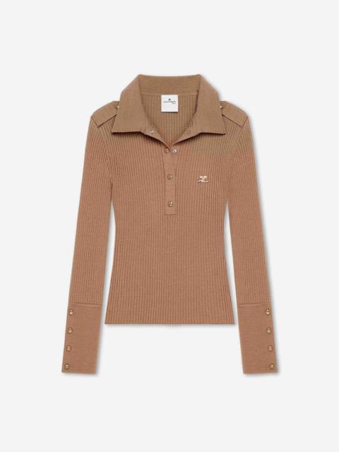 courrèges LONG SLEEVE POLO SHIRT