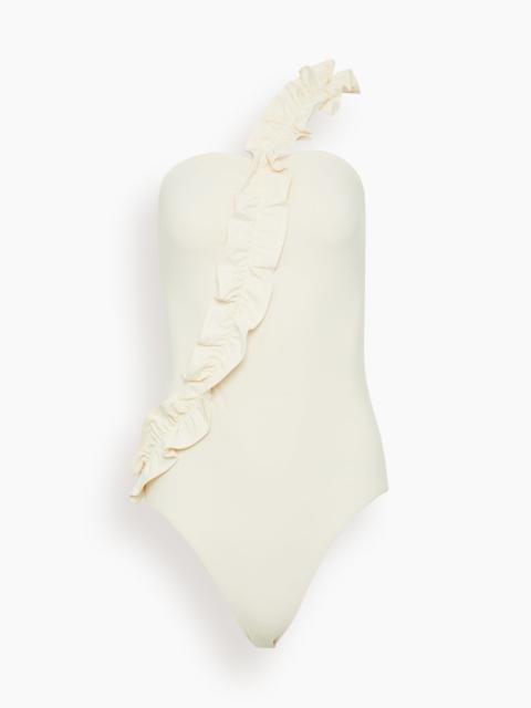 ULLA JOHNSON Capri Maillot in Cowrie