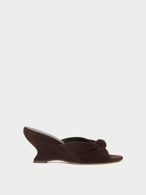 LOEFFLER RANDALL Marsy Brown Suede Knot Wedge