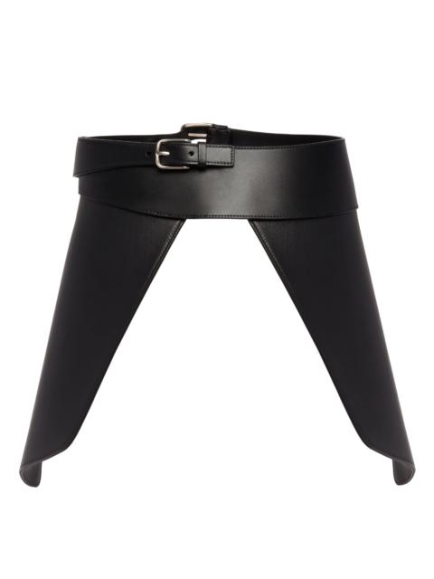 The Row Black Leather Belt with Removable Panels