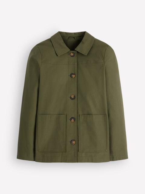 BODEN Fife Cotton Chore Jacket-Khaki Embellished