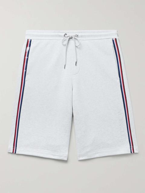Printed Mélange Loopback Cotton-Jersey Drawstring Shorts
