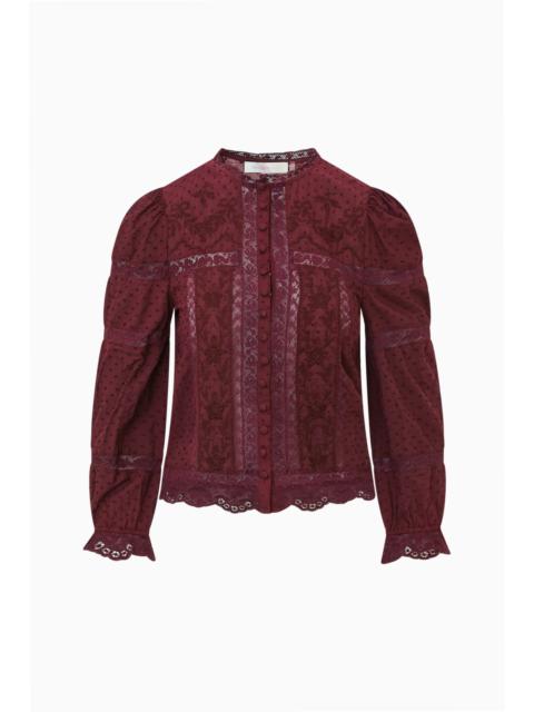 LoveShackFancy Casetta Cotton Swiss Dot Top