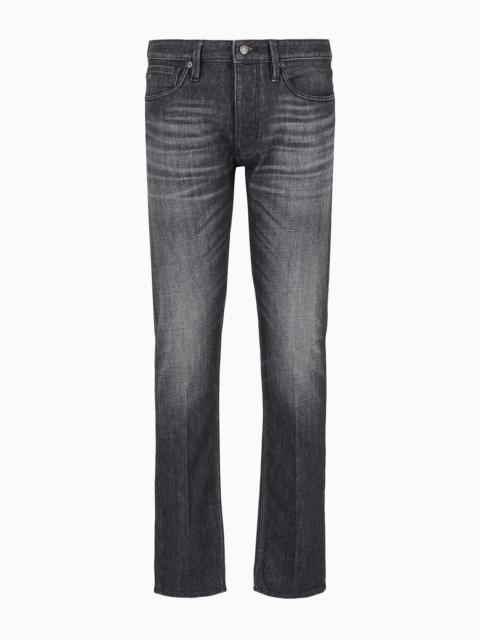 EMPORIO ARMANI J75 Slim-fit, rinse-washed stretch denim jeans