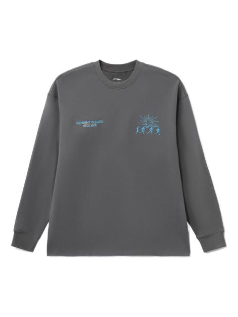 Li-Ning Li-Ning Power And Nature Graphic Sweatshirt 'Shadow Grey' AHSRB97-2