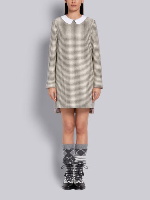 Thom Browne Medium Grey Gun Club Check Wool Tweed Dropped Back Shift Dress