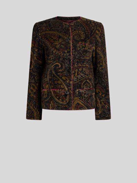 Etro COTTON CORDUROY JACKET WITH FLORAL PAISLEY OVERPRINT