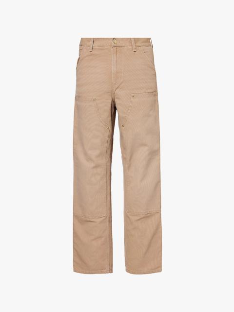 Panelled straight-leg relaxed-fit organic-cotton trousers