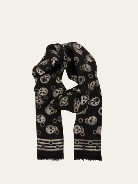 Alexander McQueen Men's Eyelet Skull Biker Scarf