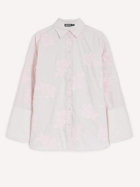 ROTATE Pink Flower Oversized Shirt