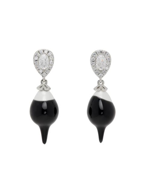 OTTOLINGER SSENSE Exclusive Silver & Black Pearl Drop Earrings