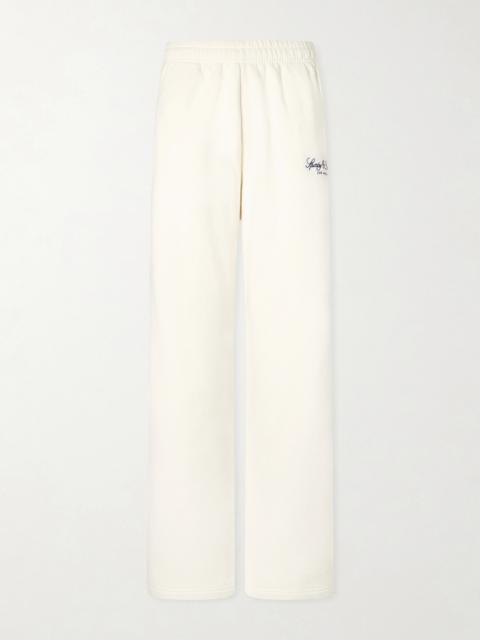 Sporty & Rich Vendome La Embroidered Cotton-fleece Track Pants