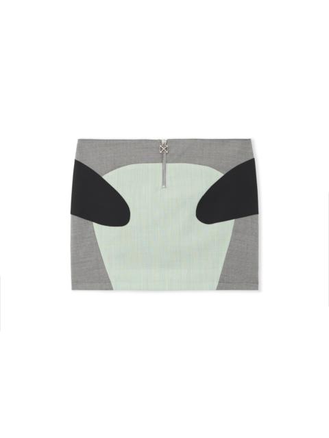Off-White Stretch Color Block Skirt