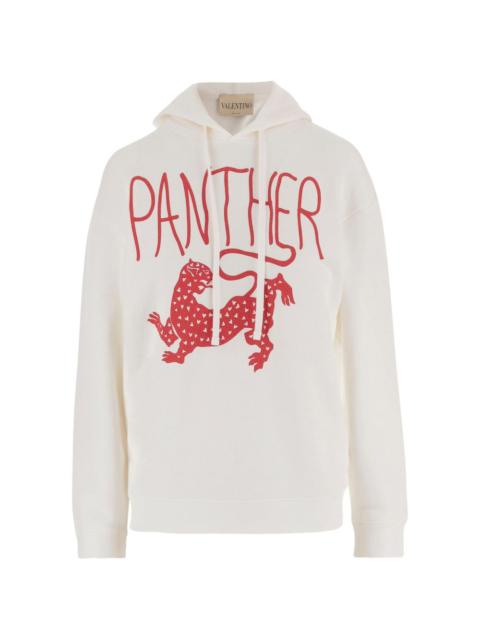 Valentino drawstring panther-print sweatshirt
