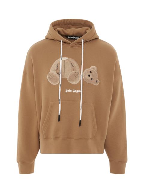 Palm Angels PA Bear Hoodie in Beige/Brown