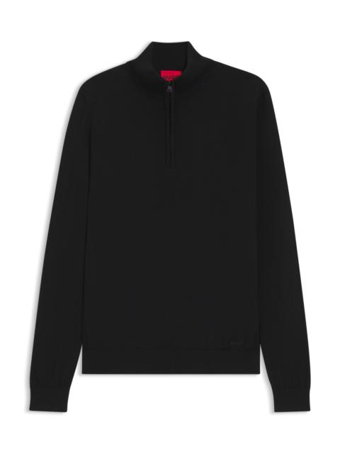 HUGO MERINO WOOL SWEATER WITH ZIPPER NECK