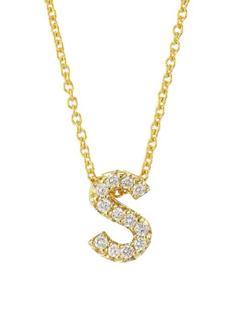 ROBERTO COIN Women's Tiny Treasures Diamond & 18K Yellow Gold Initial Necklace - Initial S