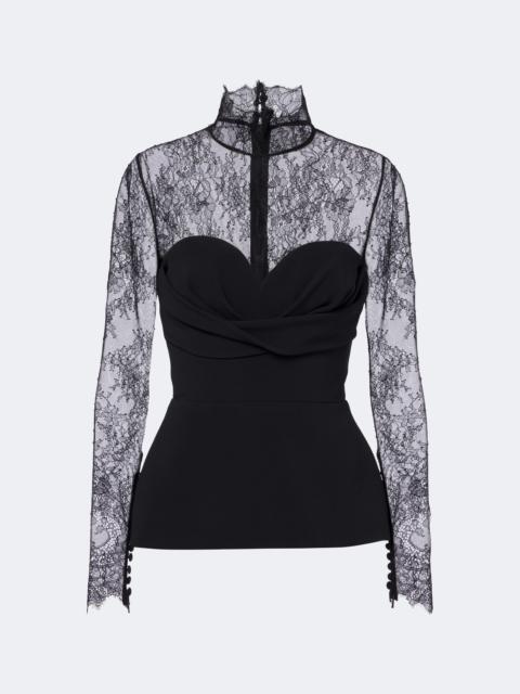 ELIE SAAB Lace-trimmed bustier top
