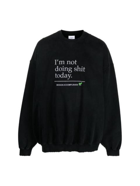 text-print crew-neck sweatshirt