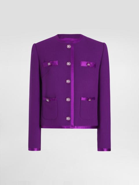 Dolce & Gabbana Short single-breasted wool crepe jacket