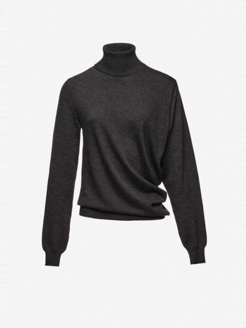 MAGDA BUTRYM Wool draped turtleneck in grey