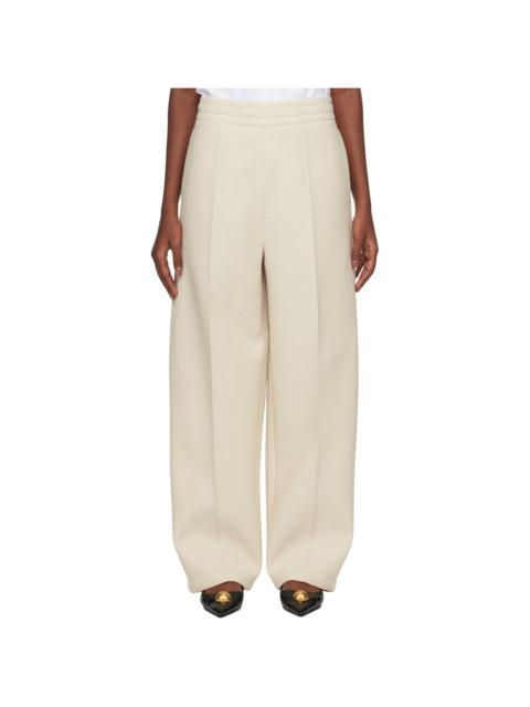 AMI Paris Off-White Ami Pleated Lounge Pants