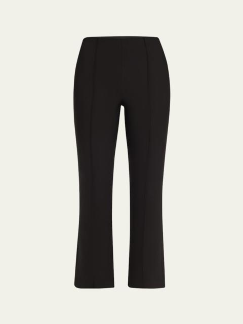 Vince Cropped Flare-Leg Pintuck Pants