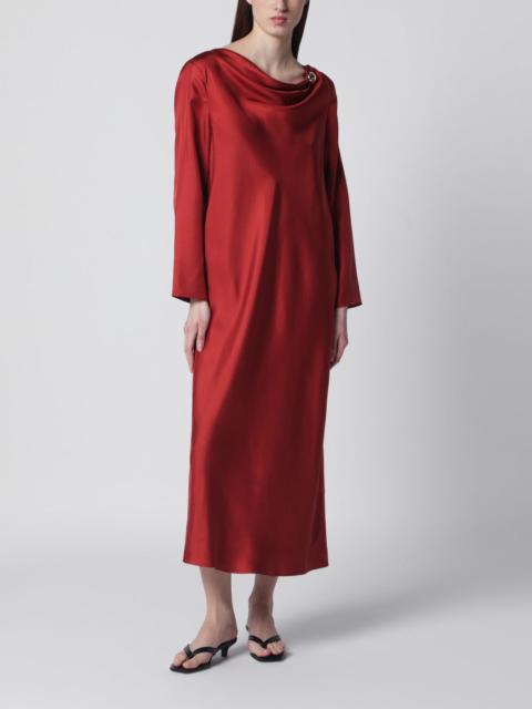 Loulou de Saison Zoya dress in red silk twill