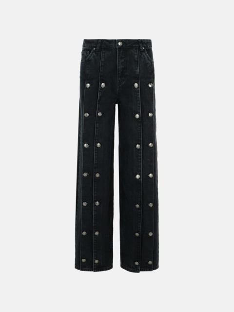 ROTATE 'DIZIE' BLACK COTTON BLEND JEANS