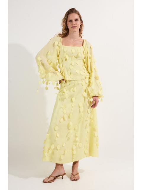 KAREN MILLEN Applique Balloon Sleeve Woven Top