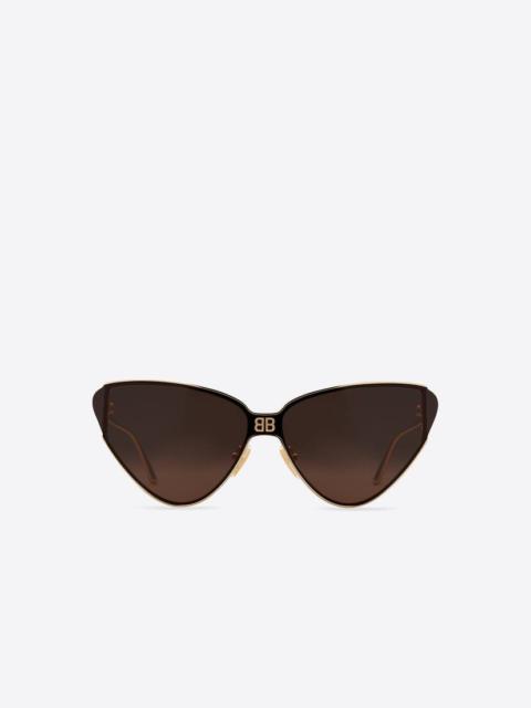 BALENCIAGA Shield 2.0 Cat Sunglasses  in Gold