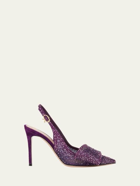 Gianvito Rossi Crystal Organza Slingback Pumps