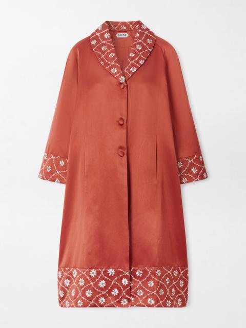 BODE Embroidered Cotton And Silk-blend Coat