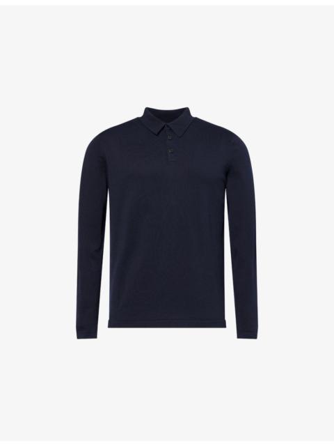 Sunspel Sun Sea Island Long-Sleeve Knitted Cotton Polo Shirt