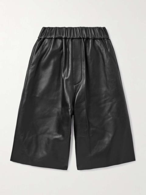 AMI Paris Straight-Leg Leather Bermuda Shorts