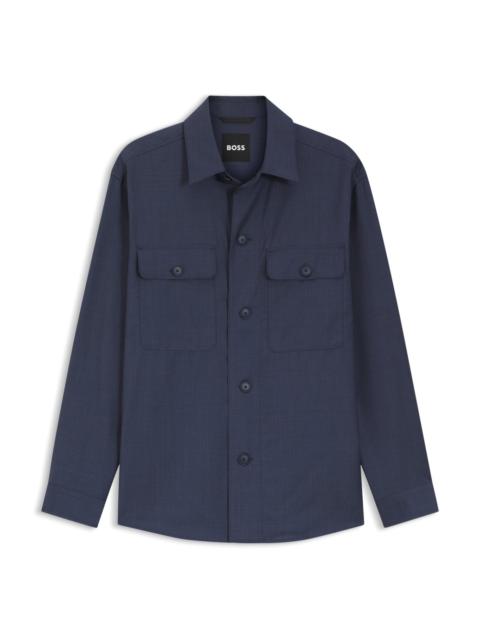 BOSS RELAXED-FIT OVERSHIRT IN WASHABLE VIRGIN WOOL