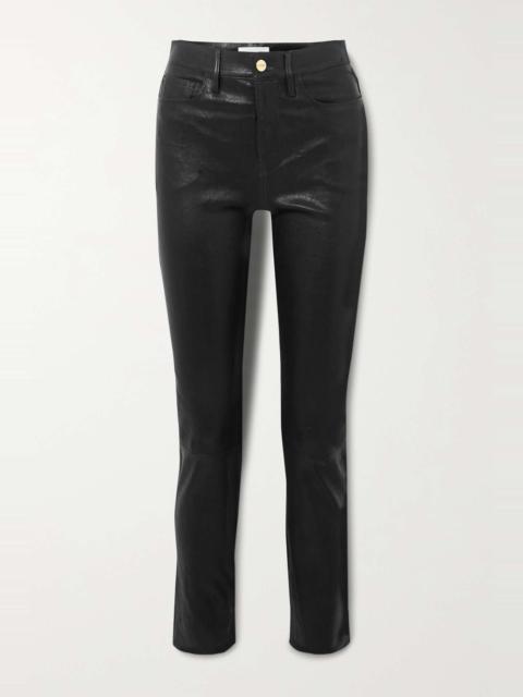 FRAME Le Sylvie high-rise slim-leg leather pants