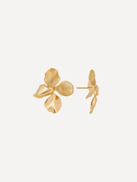 SHASHI 14ct Gold-Plated Hyacinthe Stud Earrings
