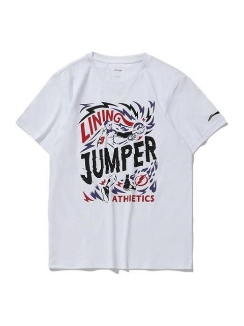 Li-Ning Li-Ning Printing Casual Sports Loose Round Neck Short Sleeve 'White' AHSQ389-1