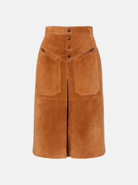 Chloé Suede midi skirt