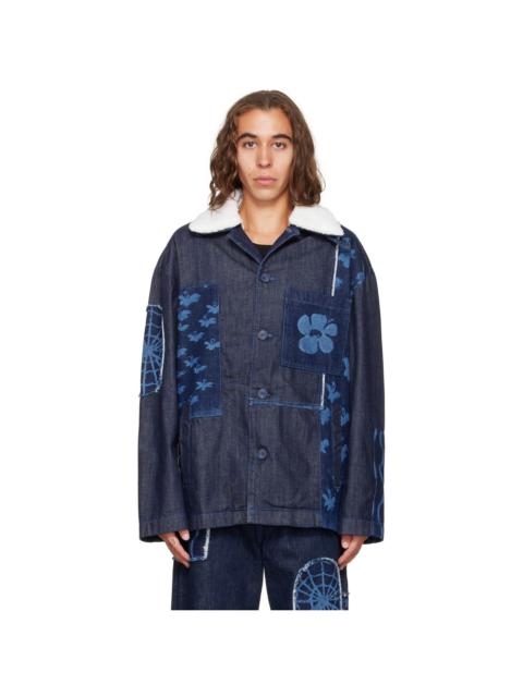 McQ Alexander McQueen Navy Bleach Denim Jacket