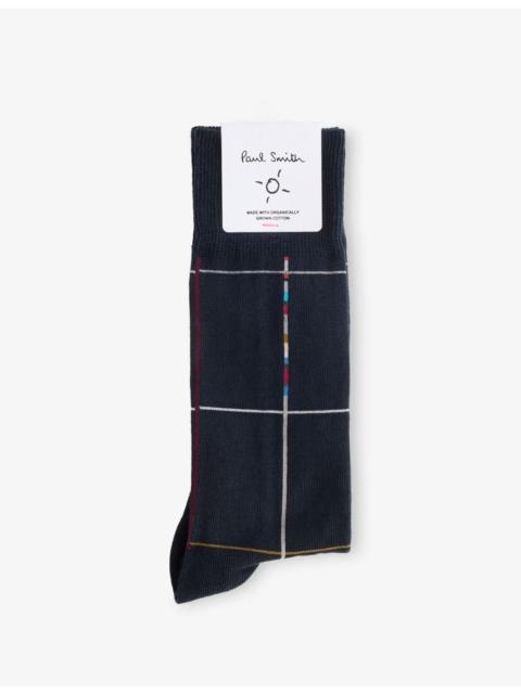 Paul Smith Signature Check Cotton-Blend Socks