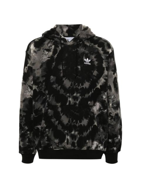 tie-dye trefoil-logo hoodie