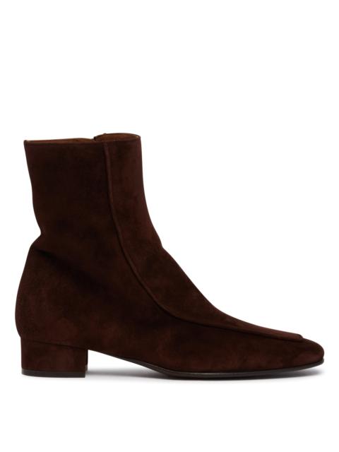 herbert levine Brown Leather Shadow Ban Ankle Boots