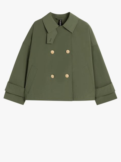 Mackintosh HUMBIE GREEN ECO DRY SHORT DOUBLE-BREASTED OVERCOAT