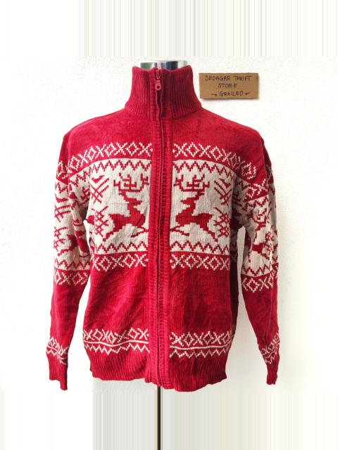 Other Designers Homespun Knitwear × Japanese Brand - Vintage Paralyser Elk & Snowflake Knitted Sweater